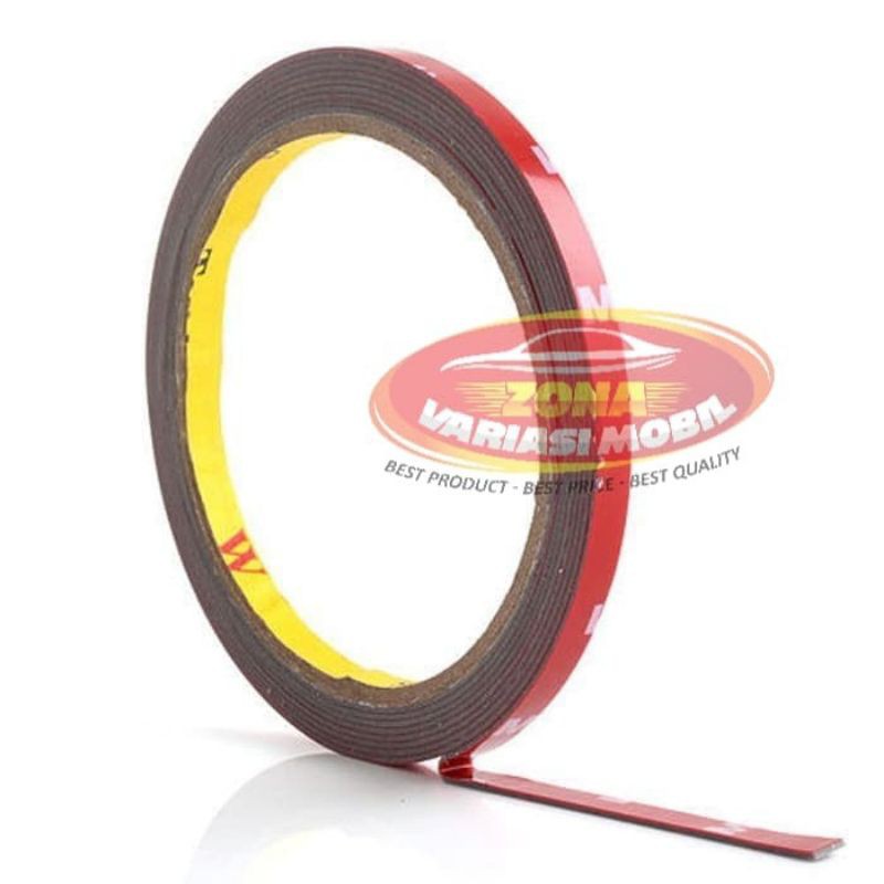 

Double Tape Perekat Lem Bolak Balik 3M MERAH 8MM x 5 METER