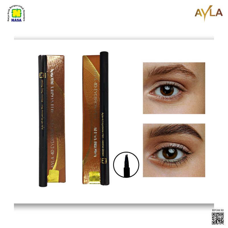 BISA COD AYLA 4D EYEBROW PEN | PENSIL ALIS | SULAM ALIS | PENSIL ALIS COKLAT | PENSIL ALIS HITAM | P