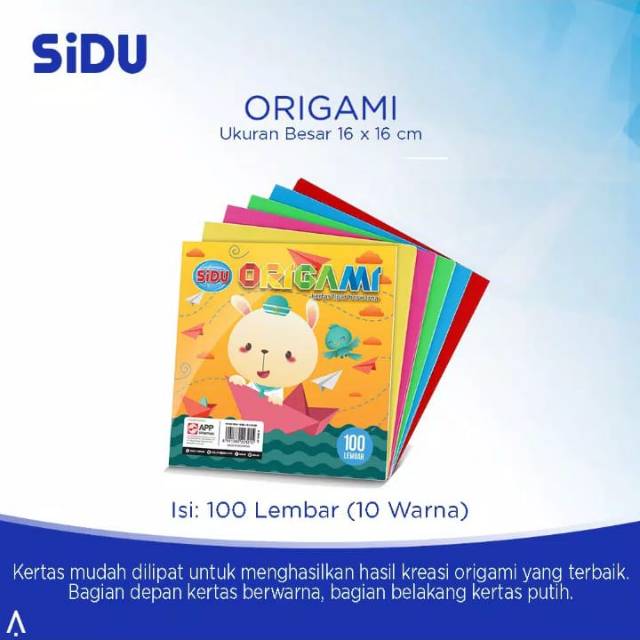 

Origami Sidu uk 16 x 16cm isi 100 lembar 10 warna
