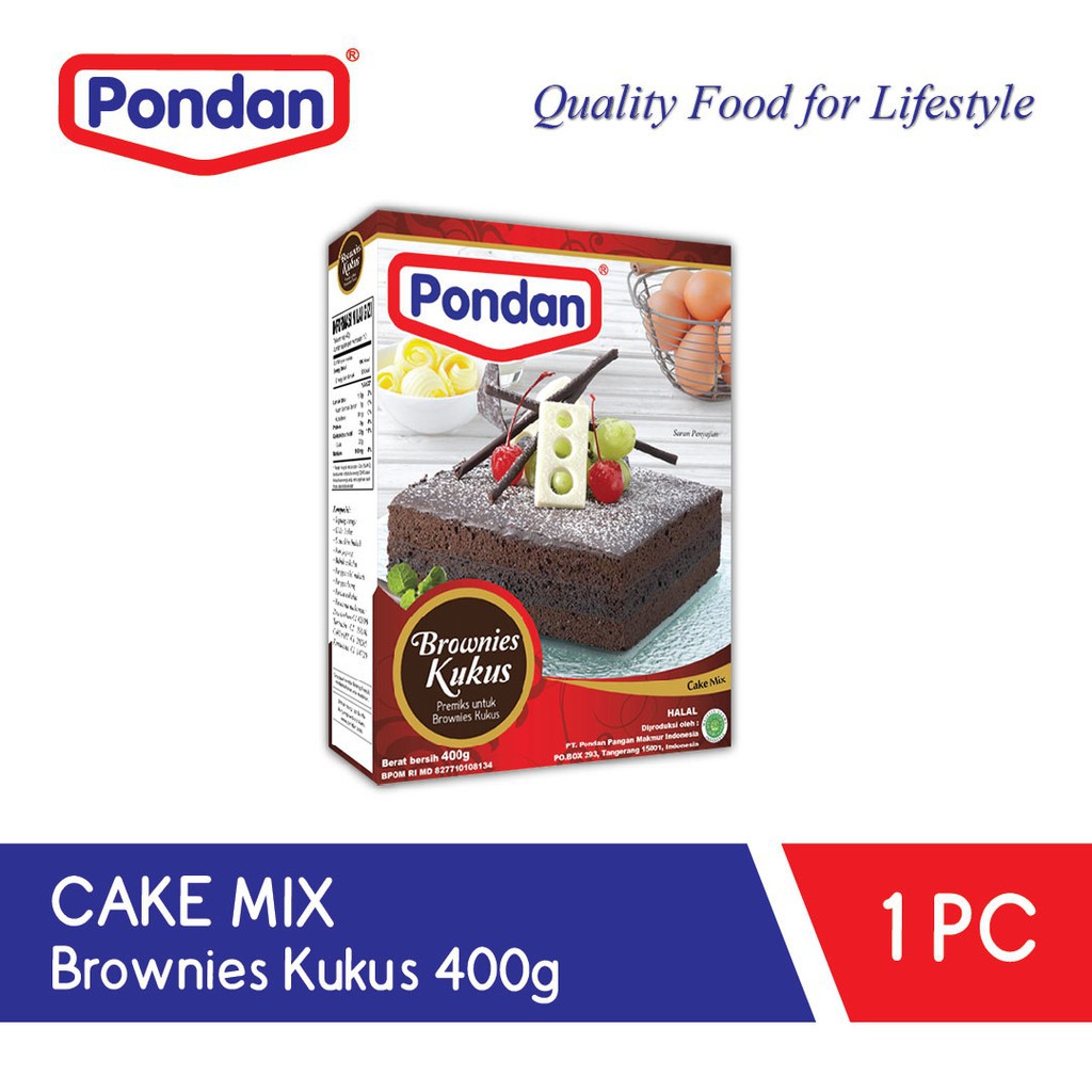 

Tepung Instan Brownies Kukus Pondan 400 gram Tepung Premix Siap Pakai Tepung Pondan