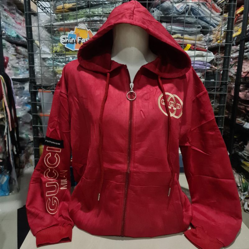 Jaket Suede Import Wanita Fashion XL Besar-Gcmilan Maron