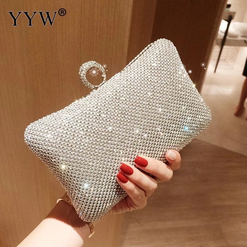 Ladies Evening Party Clutch Bag Evening Clutch Handbag Chain Women Wallet Purse for Cellphone Lipsti
