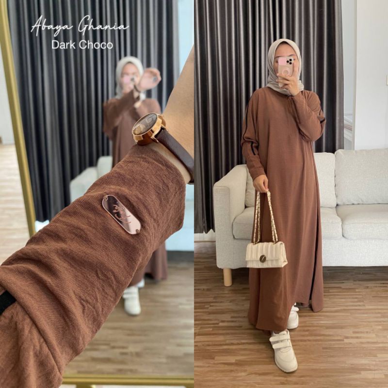 ABAYA GHANIA BAHAN PREMIUM CRINKLE AIRFLOW