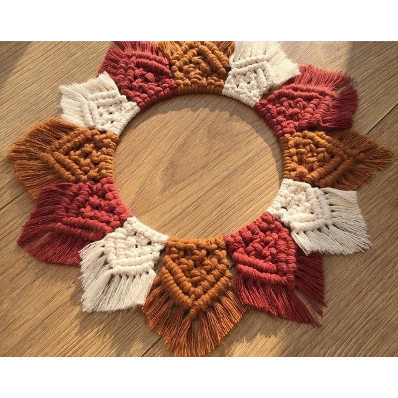 READY STOK) macrame Hiasan dinding matahari warna / macrame wall hanging/ Hiasan dinding