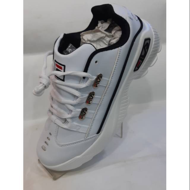 Sepatu fila import putih garis hitam