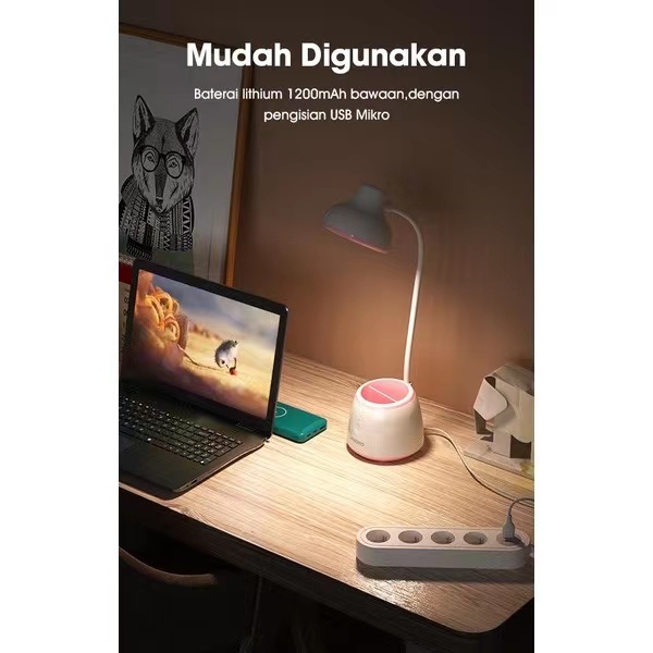 SAMONO Lampu LED Meja Multifungsi Fleksibel SW-DL05 Pink