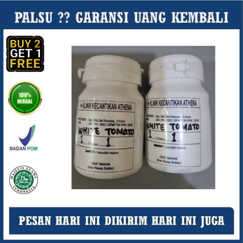 SATU BOTOL Suplemen White Tomato dari Klinik Kecantikan Athena Obat Pemutih Badan Asli Original