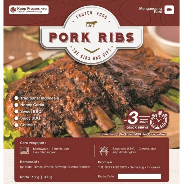 

Pork Ribs ready to eat 150gr