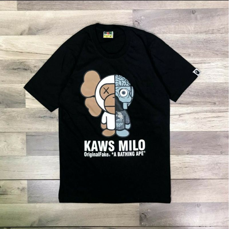 T-shirt Bape X original fake kaws milo