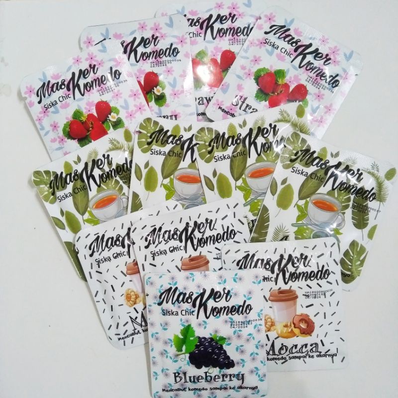 MASKER KOMEDO SISKA CHIC/NO KOMEDO/PEEL OFF MASK/ANGKAT KOMEDO HINGGA AKARNYA/STRAWBERRY/BLUEBERRY/M