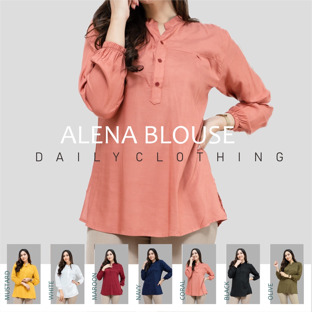 ALENA BLOUSE Cotton Twill Rayon Uniqlo// ATASAN WANITA // BLUS KERJA // ALENA CORAL