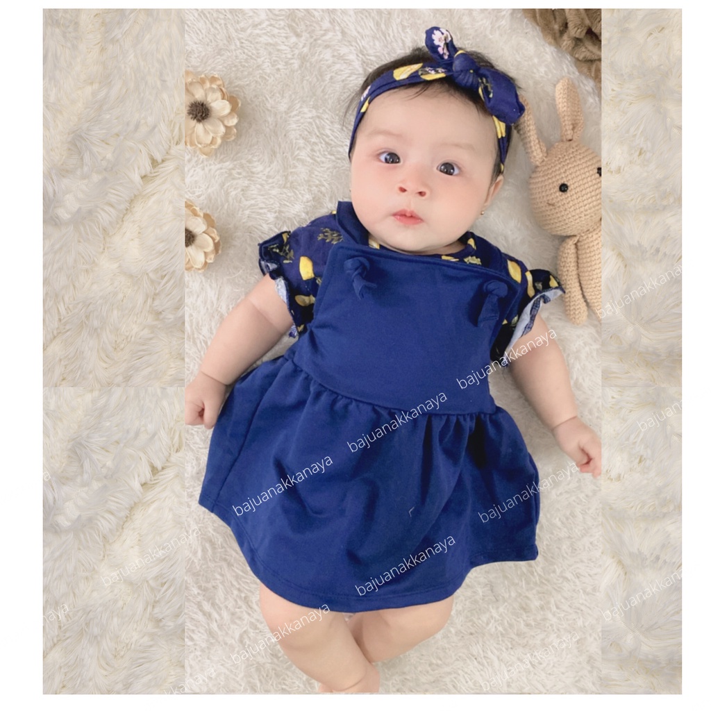 6-20 Bulan OVERALL BAYI EVERLEIGH SET BAJU BAYI FREE HEADBAND DAN SANDAL BY LITTLE KODA (4 IN 1 SET) (SNI)