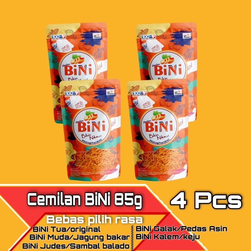 

Cemilan BiNi paket nyoba (4pcs)