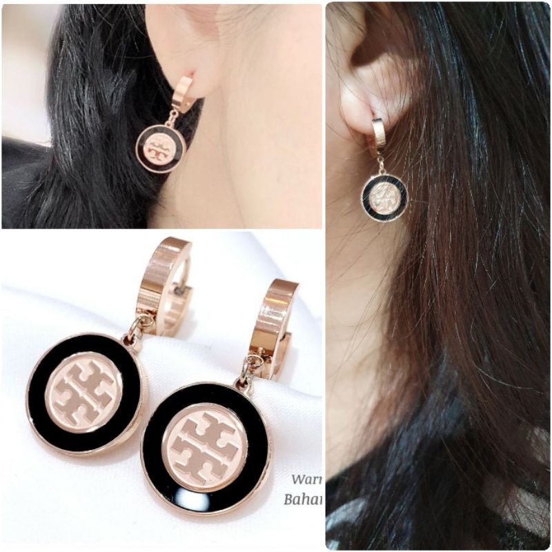 Anting Titanium Premium asli Rosegold earring Stainless Steel anti karat anti alergi Ta-9902