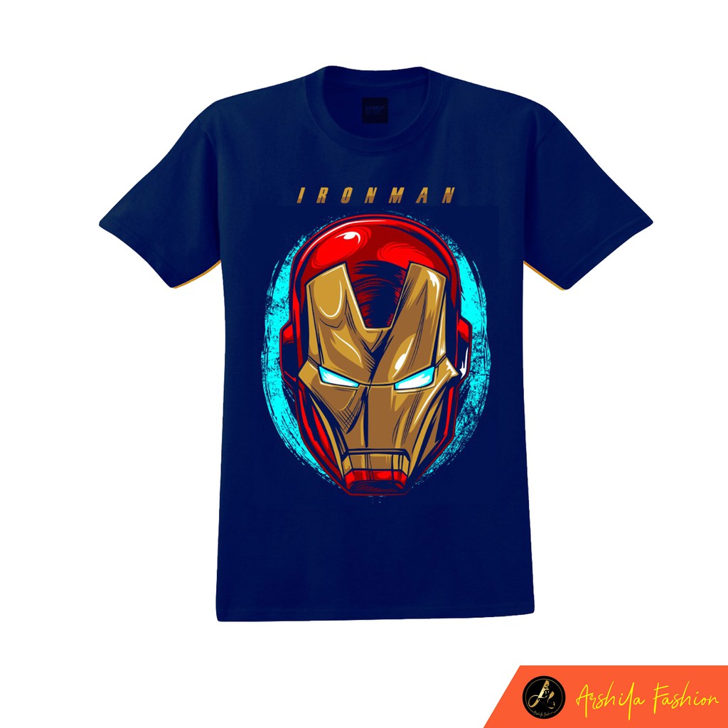 Kaos Anak Sablon Motif Ironman Bahan Combed 20s usia 1 - 12 Tahun