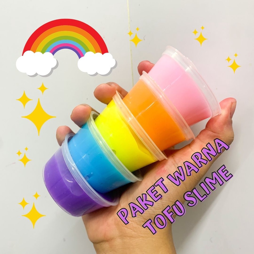 PAKET SLIME TOFU WARNA WARNI BONUS SLIME ACTIVATOR || SLIME MURAH