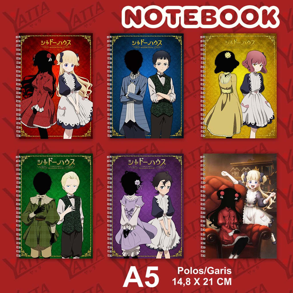 

Notebook Anime ukuran A5 14,6 cm x 21 cm Shadow House