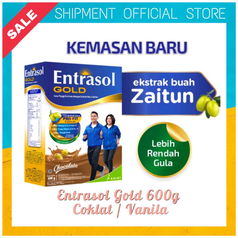 

SHIPMENT - ENTRASOL 600/580/560 GRAM GOLD DEWASA LANSIA VANILLA COKLAT KALBE