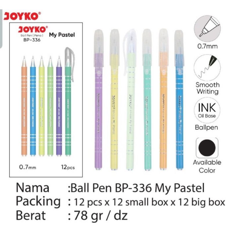 

Pulpen joyko my pastel Ballpoint tinta hitam