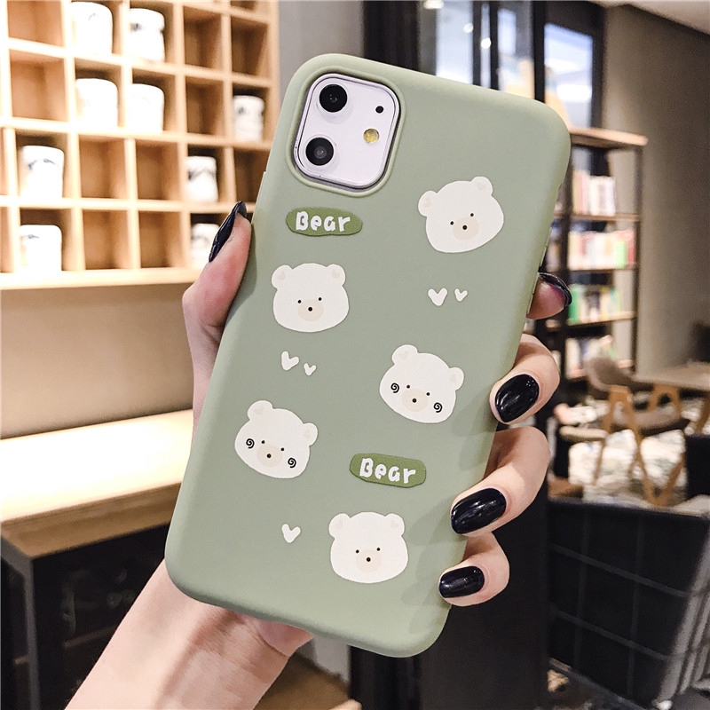Beruang kartun lucu Hijau soft Case Xiaomi Redmi NOTE9 NOTE9pro NOTE8 NOTE8 Pro NOTE7 NOTE7 Pro NOTE6Pro NOTE6  NOTE5A NOTE5 NOTE5Pro Note4X Redmi Note4 Redmi 8 Redmi 8A Redmi 7A Redmi 6Pro/A2 Lite Redmi 6A Redmi 6 Redmi 5A Redmi 5plus Redmi 5-4