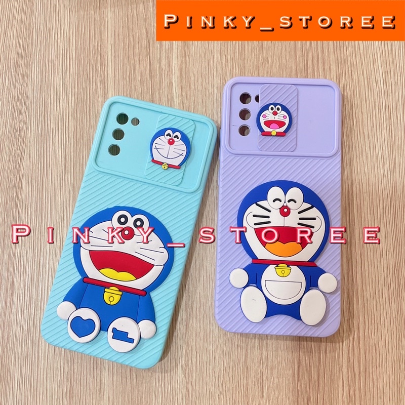CASE MACARON SLIDE CAMERA OPPO A5 2020/ A9 2020/ A31 2020/ A52/ A92/ A1K/ A3S/ A37/ A37F/ SOFT CASE MACARON SLIDE CAMERA KARAKTER DORAEMON HK KEROPI MINNIE