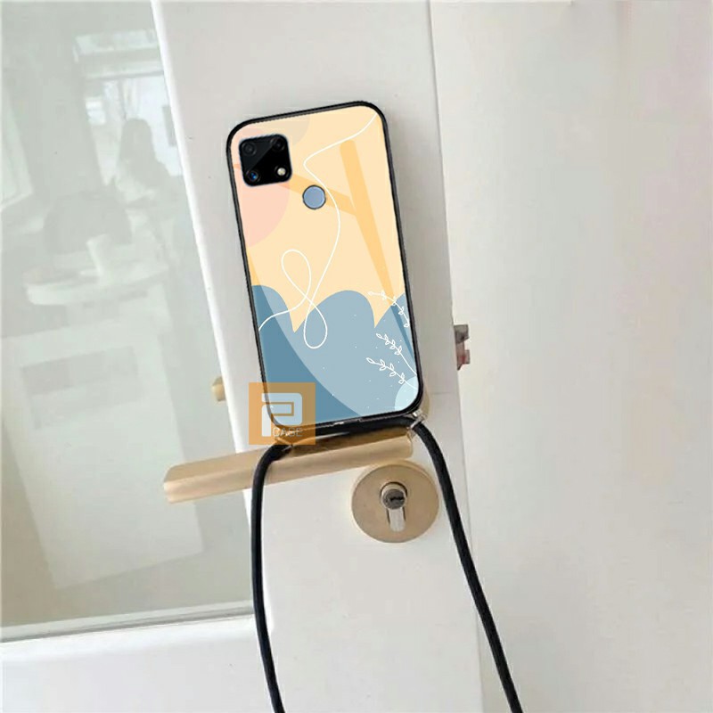 Softcase Glass Pastel Lanyard [GT-14] Casing Kaca Realme C12|Case Kaca Realme C25|Kesing Realme C25