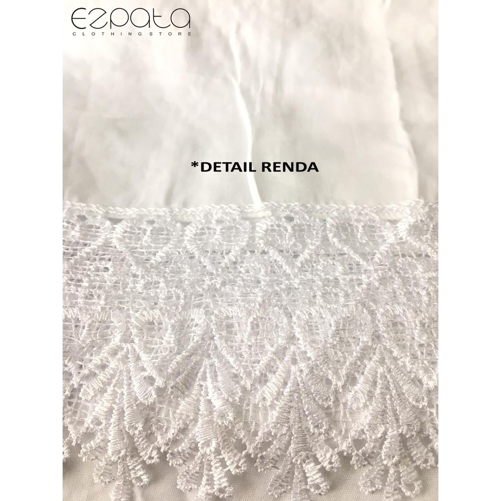 Ezpata Mukena Dewasa Putusan Hajjah Rendah Putih Jumbo Premium Bahan Rayon Adem dan Halus