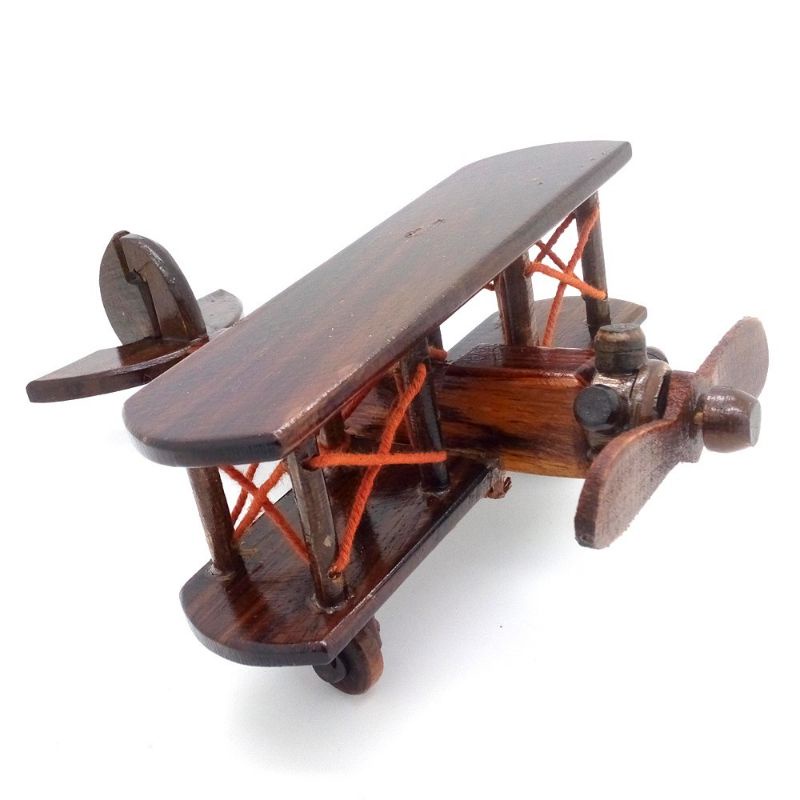 Miniatur pesawat capung dari kayu untuk hiasan rumah