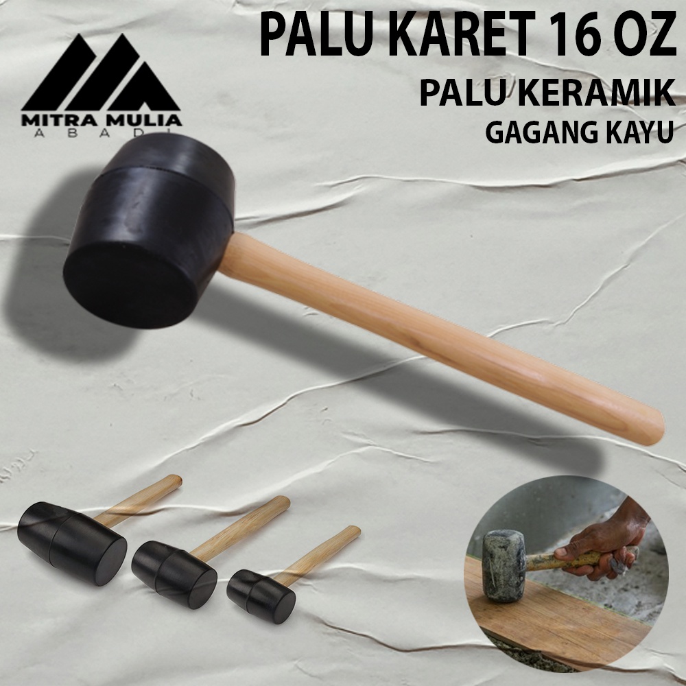 PALU KARET GAGANG KAYU 16 OZ GAGANG KAYU RUBBER HAMMER