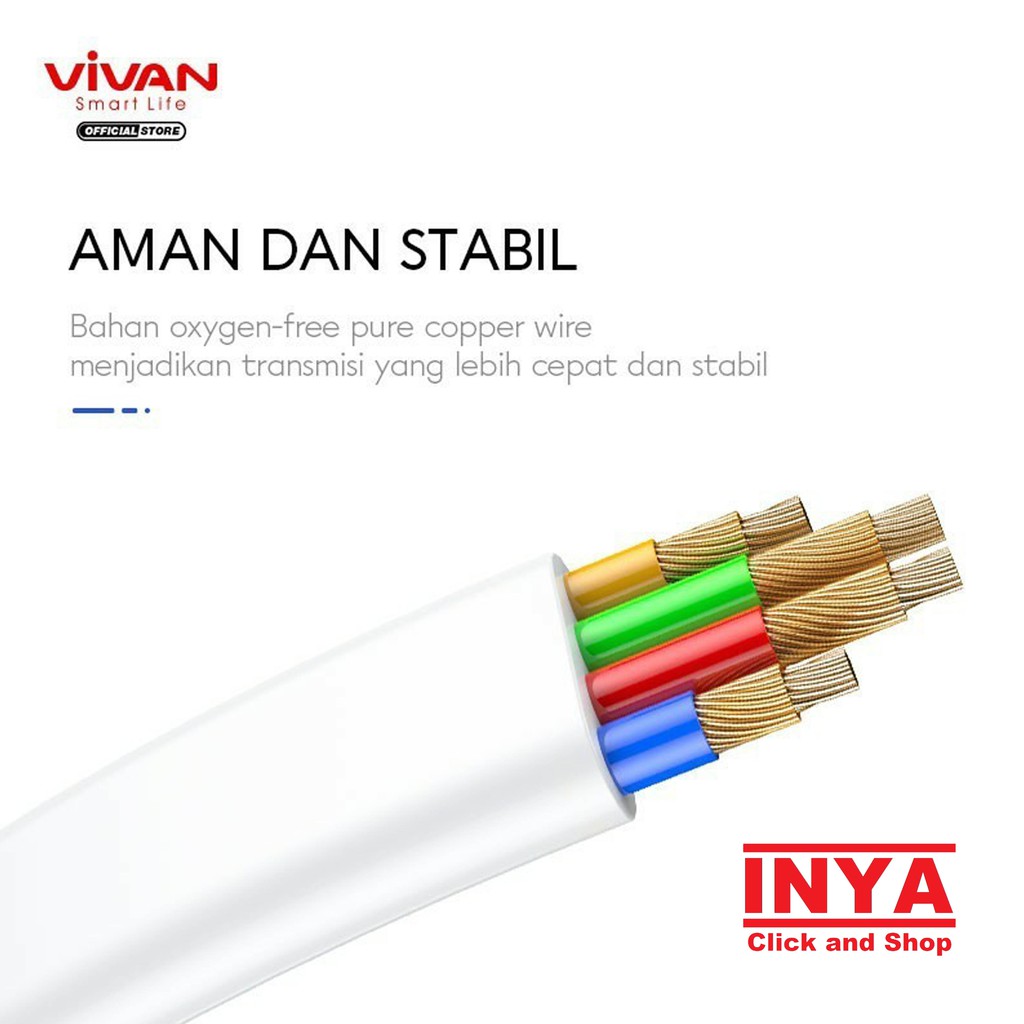 VIVAN SM100S DATA CHARGING CABLE 100cm ORIGINAL - KABEL MINI MICRO USB