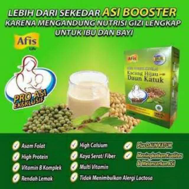 AFIS LIFE - SUSU BUBUK KEDELAI KACANG HIJAU PLUS DAUN KATUK 200 GRAM / ASI BOOSTER