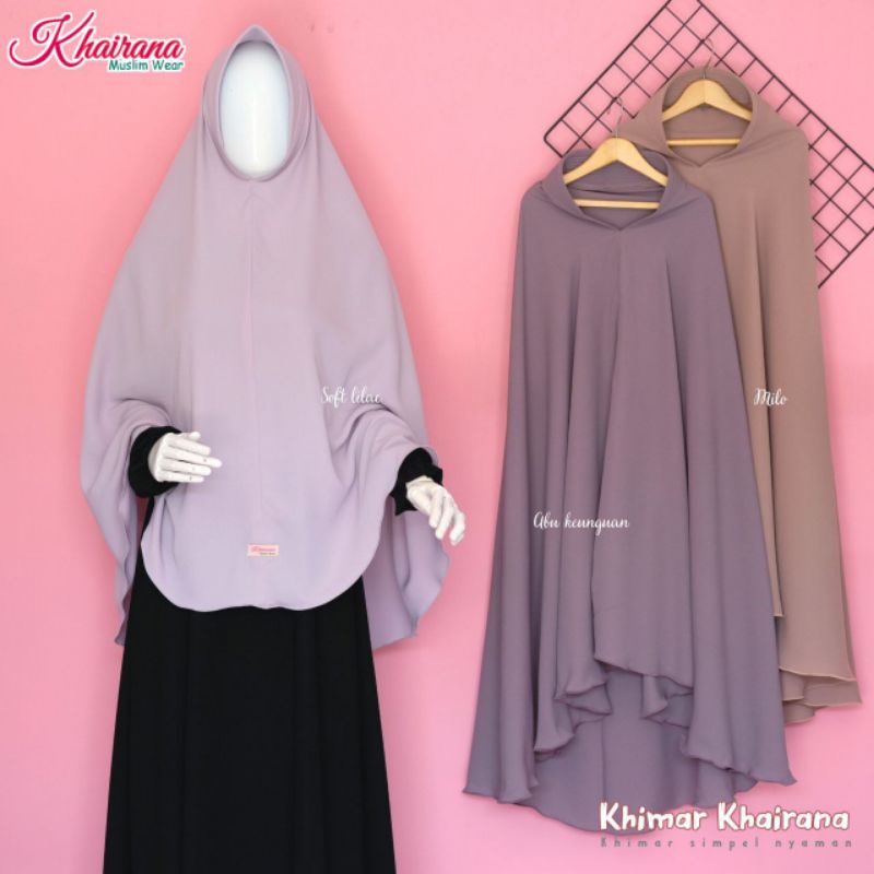 Khimar Khairana size L Yoris Wollycrepe KHIMAR SYARI bergo instan BERGO SYARI KHIMAR PET ANTEM bergo