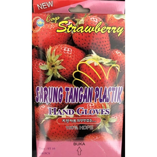 Sarung Tangan Strawberry 100's food grade