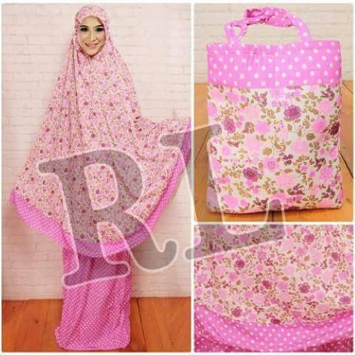 Promo !!! Azurra Shop Mukena Motif Katun Rayon Bali Mekenah Dewasa Fashion Muslim Murah