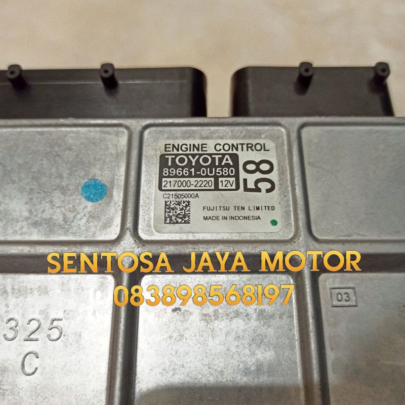 ECU COMPUTER KOMPUTET CONTROL MESIN TOYOTA SIENTA ORIGINAL 89661-0U580 ASLI