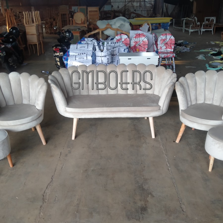 Set Kursi Sofa Pelaminan Kerang