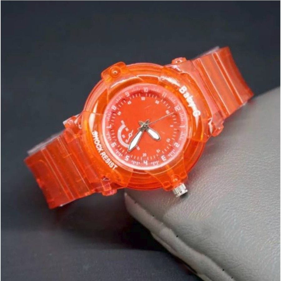 BAJ JAM TANGAN WANITA / PRIA RUBBER BABY G TRANSPARANT IMPORT GROSIR MURAH GK021