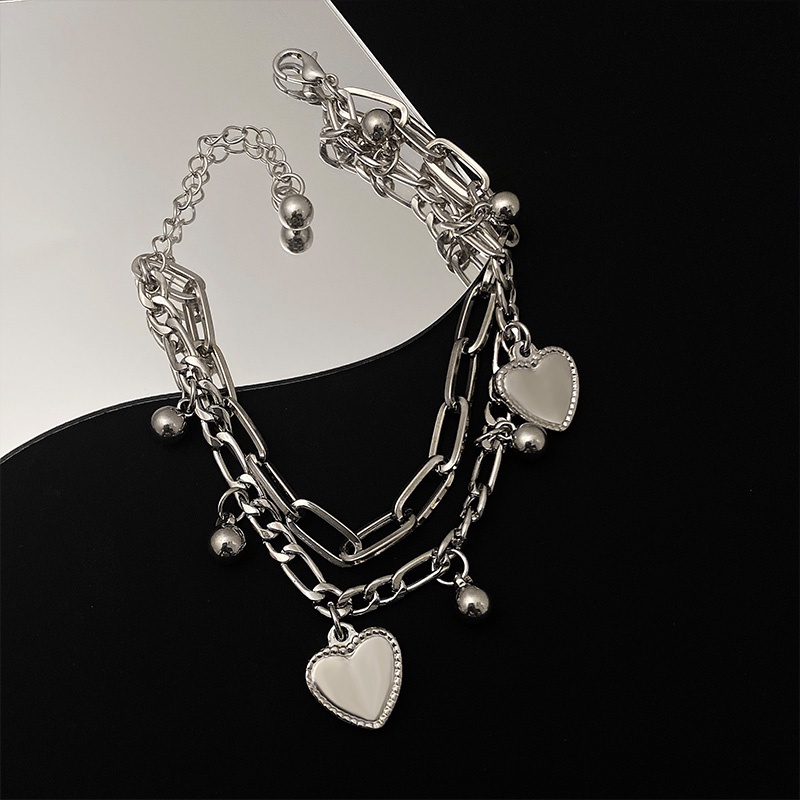 Double Heart Bracelet Accessories Hip Hop Trend