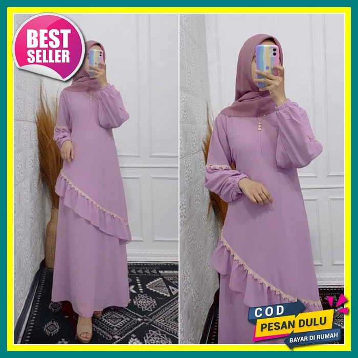 Baju Gamis Terbaru Muslim Wanita Dress Kondangan Cewek Remaja Terbaru Kekinian 2021 2022 Baju Lebara
