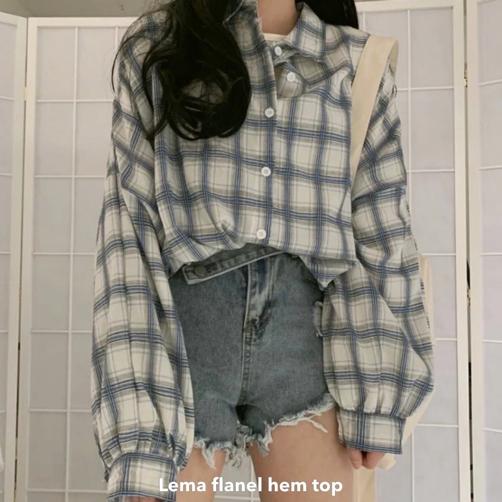 Lema flanel hem top - Thejanclothes