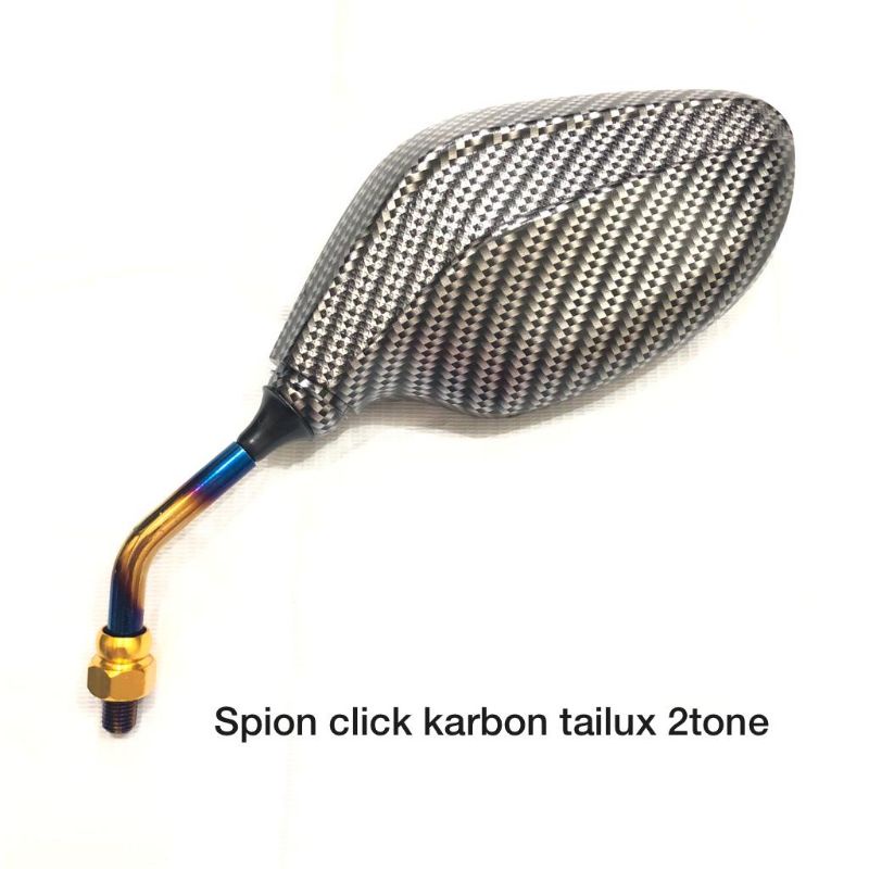 Spion Click Honda Vario / Sepion model thailand vario honda yamaha full hitam dan Carbon 2tone-3