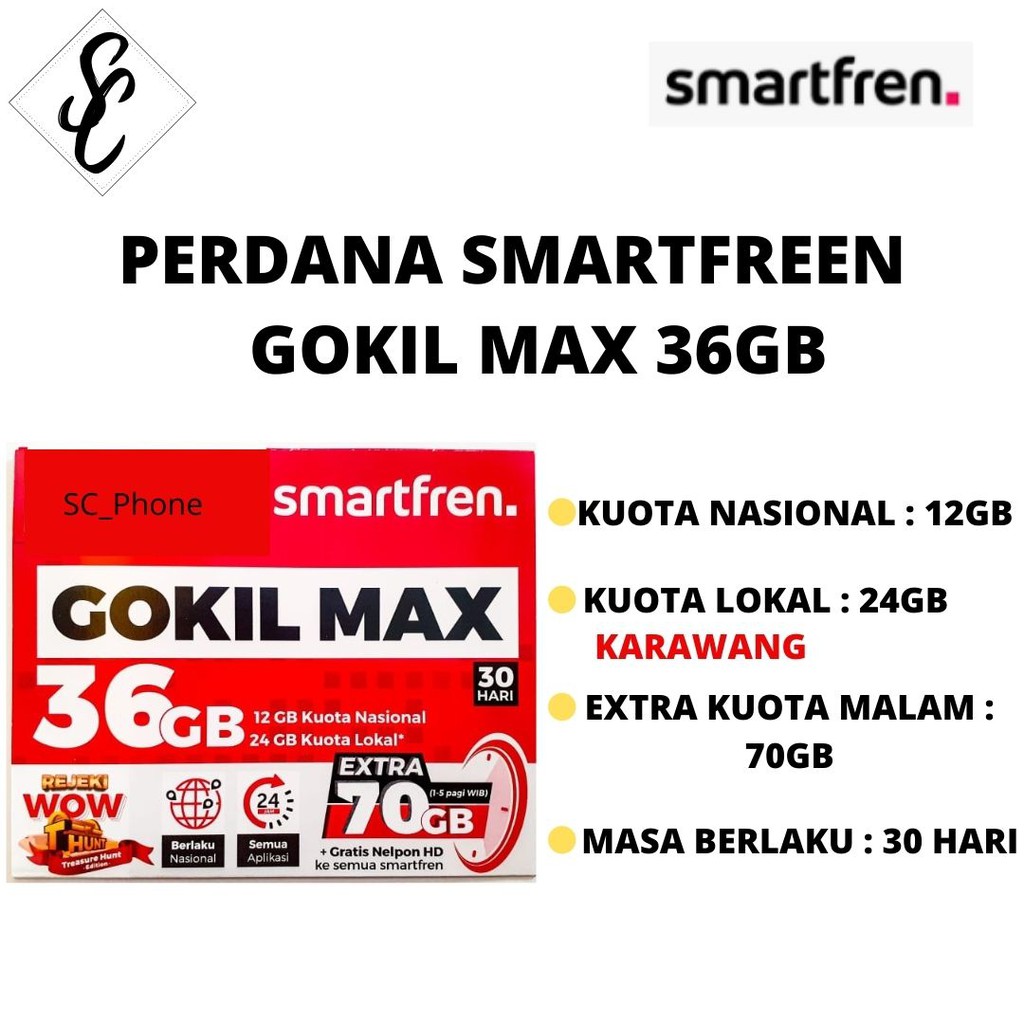 PERDANA SMARTFREN GOKIL MAX 36GB