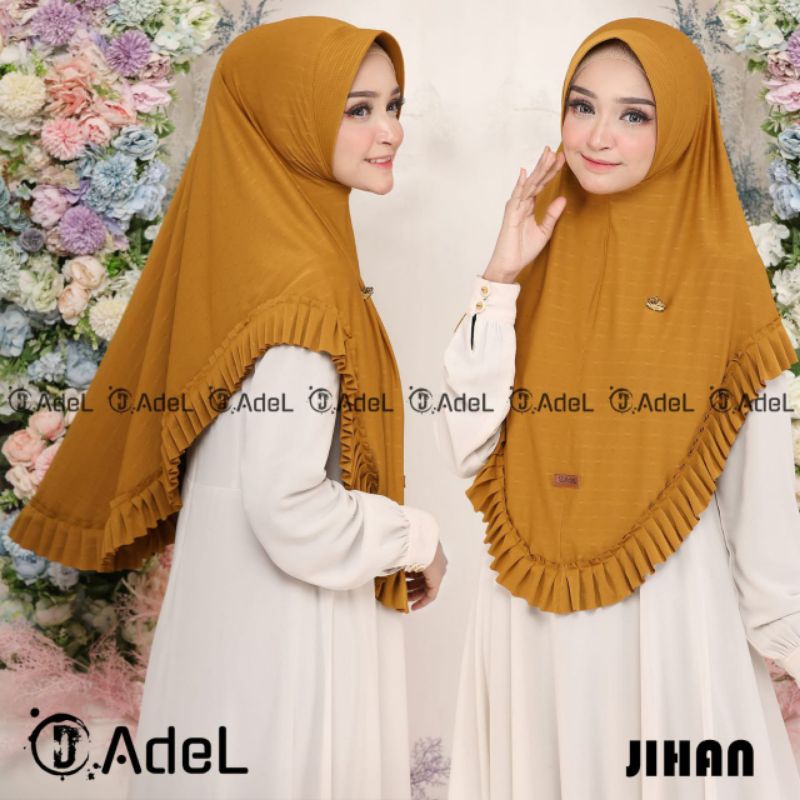 ORI ADEL JILBAB KHIMAR JIHAN LIST REMPEL LIPIT COMBI PREMIUM ORIGINAL ADELL NAFISA HIJAB INSTAN VALE