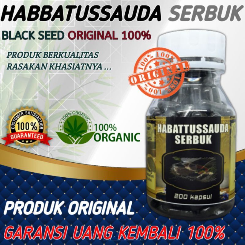 HABATUSSAUDA SERBUK ORIGINAL JINTEN HITAM ISI 100 &amp; 200 KAPSUL