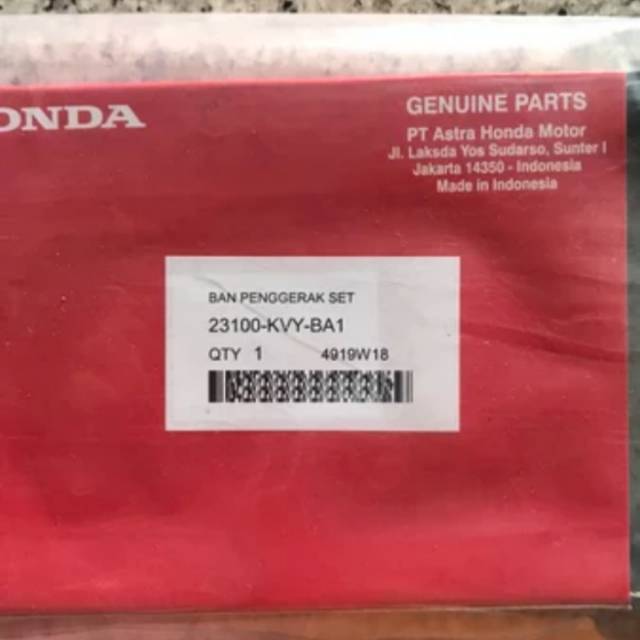 Van Belt Fan Belt Assy Honda Beat Carbu KVY Ori