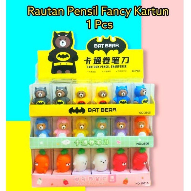 

Serutan Rautan Pensil Import Lucu Unik Karakter Boneka Bear Wortel Harga Per 1pcs