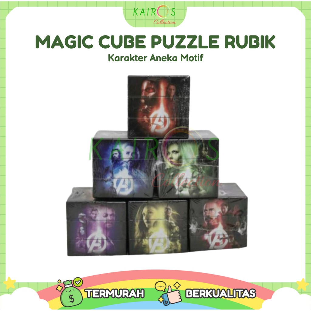 Magic Cube Puzzle Rubik 3x3x3 Karakter Aneka Motif Anak