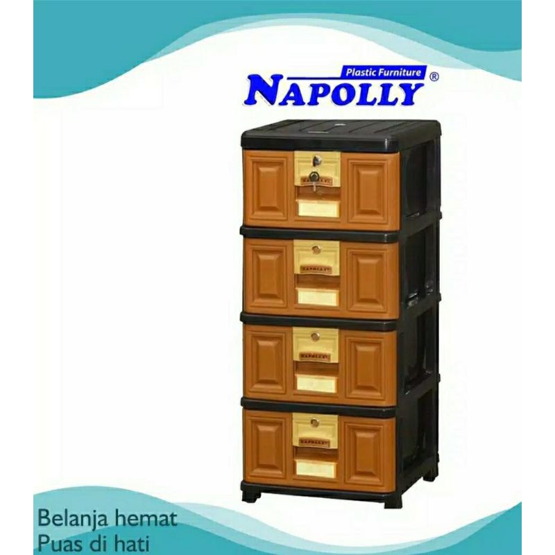 LEMARI PLASTIK NAPOLLY STB 400 / STB 500 RAK PLASTIK SERBAGUNA / EXCEL / LACI PLASTIK 4 / 5 SUSUN