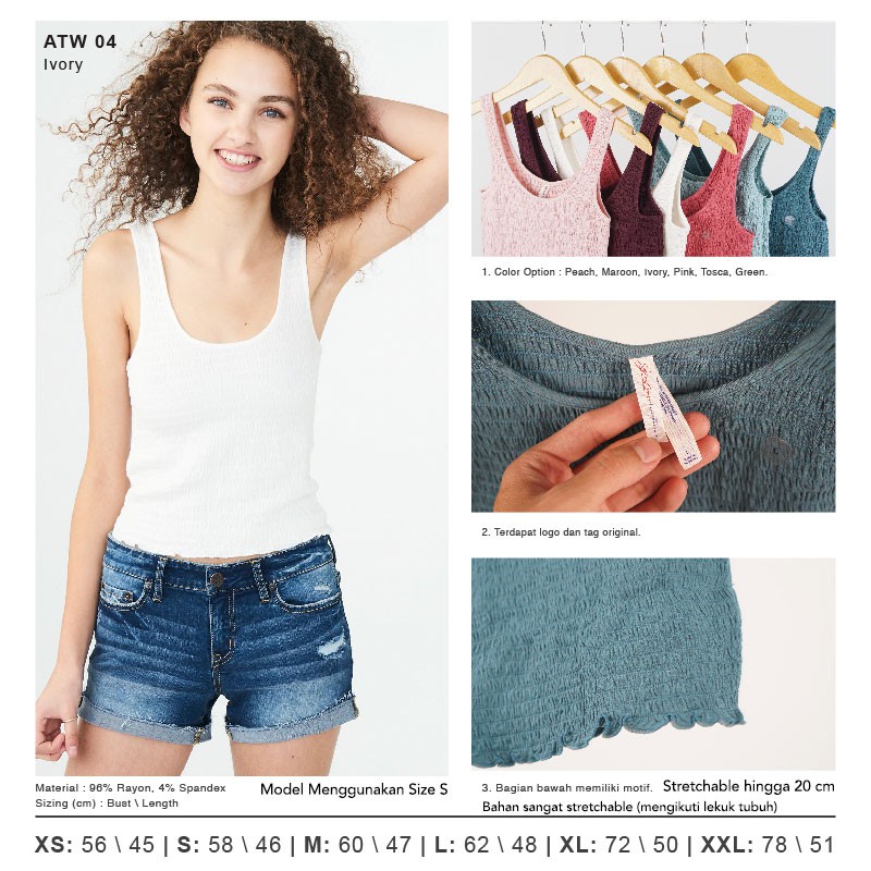 4Warna Varian Tanktop Wanita Super Sale Harga Murah Brand Aeroprostale Gudang Reseller Baju Wanita