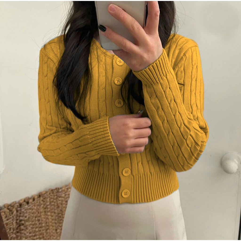 Cardi Rrisevv - Crop Top Cardi - Cardigan Rajut Wanita Terbaru - Pakaian Perempuan